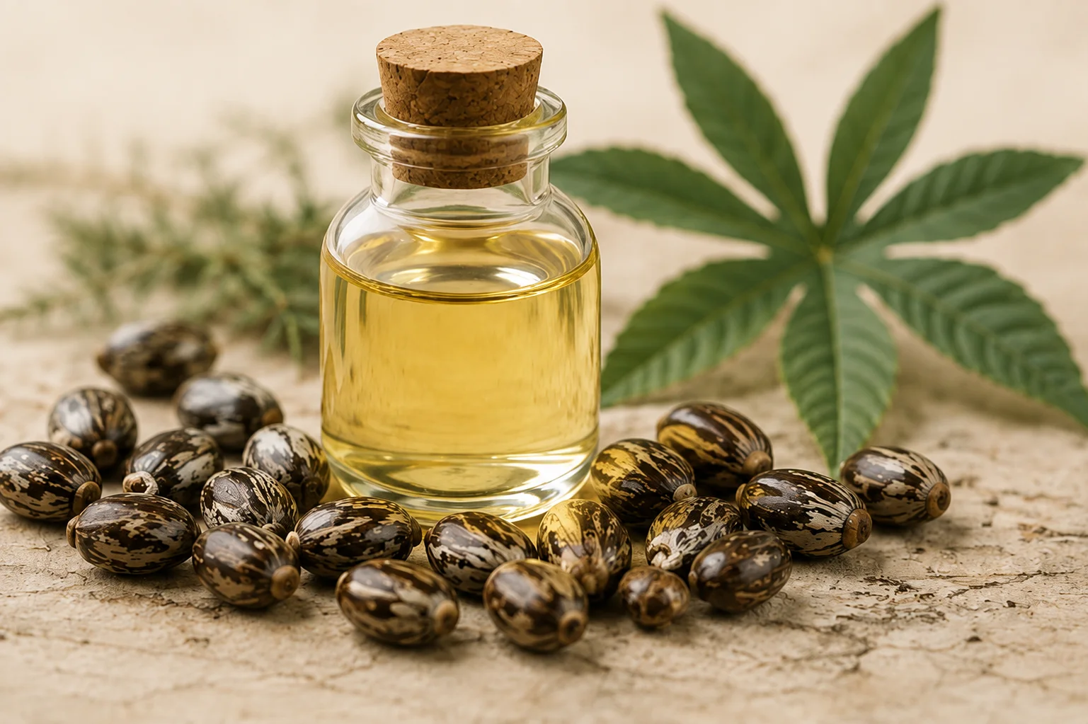 Castor oil with castor seeds