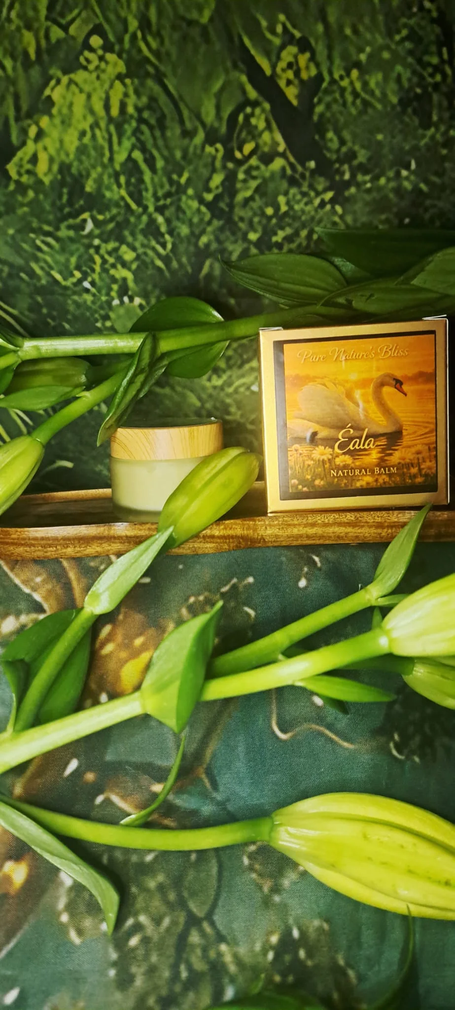 Éala Natural Balm swan gift box packaging